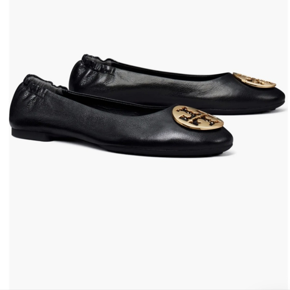 Tory Burch Women's Claire Black Ballet Calf Leather